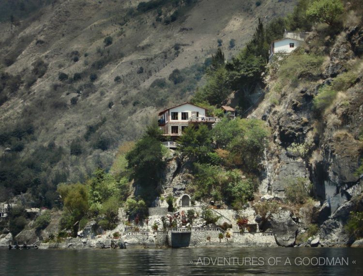 The approach to Casa del Mundo on Lago Atitlan in Jaibalito, Guatemala