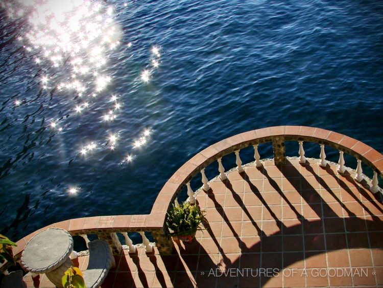 Every day, Carrie and I would jump off this balcony at Casa del Mundo into Lago Atitlan