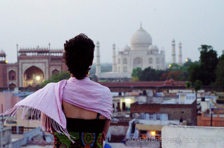 Carrie at the Taj Mahal