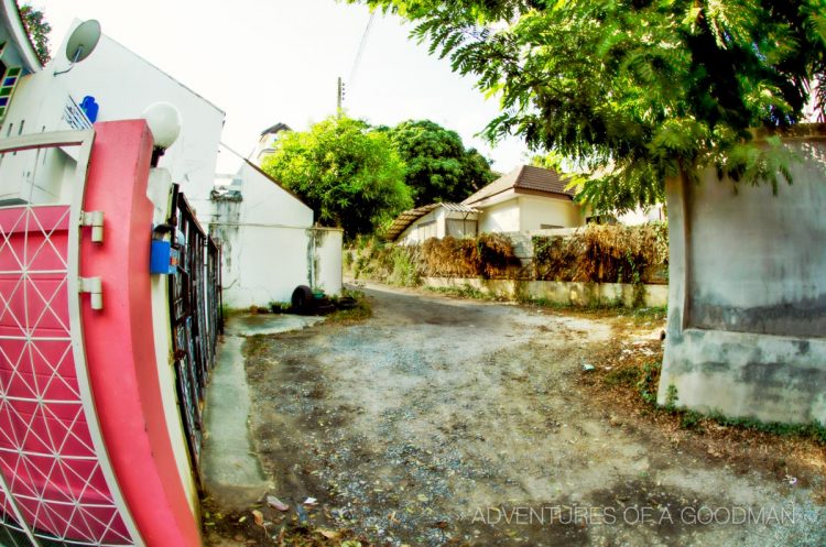 The dirt road leading to our house in Chiang Mai, Thailand