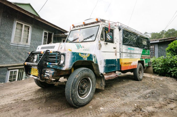 A Jeepney parked in Sagada