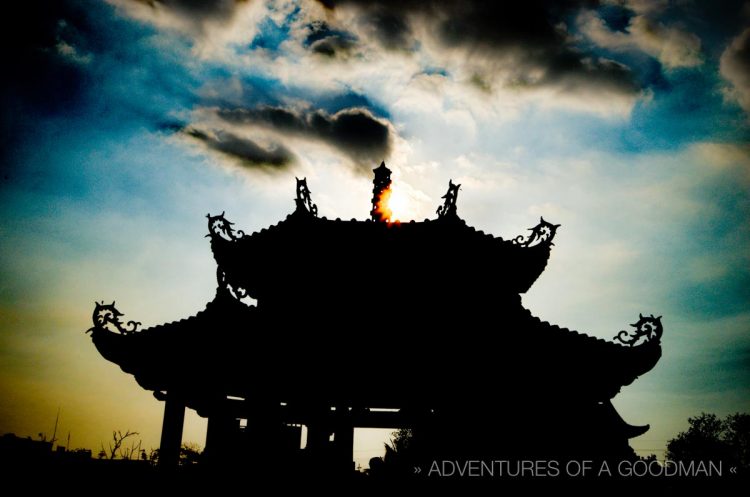 Sunset in the Chinese Cemetery in Manila, Philippines