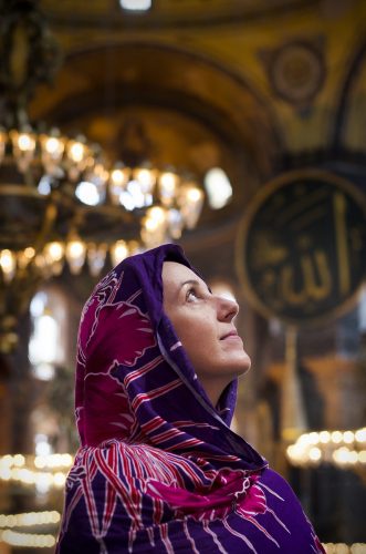 My darling wife, Carrie, at the Hagia Sofia in Istanbul