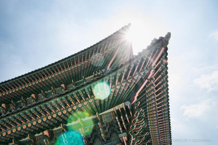 The main throne hall at Gyeongbokgung Palace in Seoul, South Korea