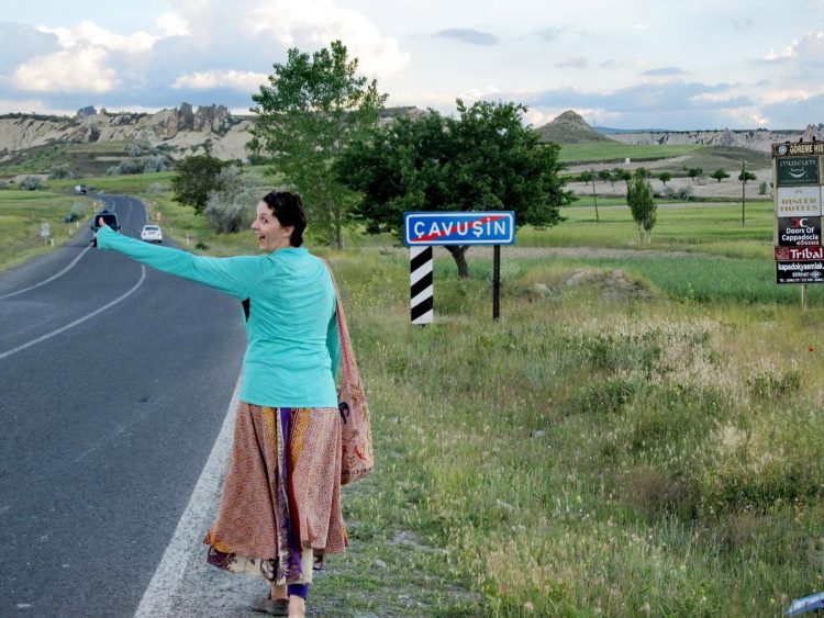 Moments later we got a ride from two dudes – the passenger was drinking a beer – Goreme – Cappidocia, Turkey