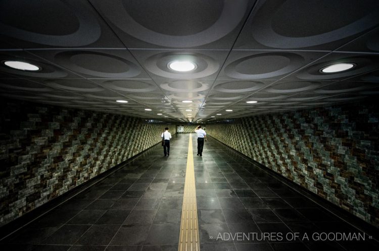 Pedestrian tunnels underneath Seoul, South Korea