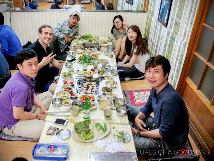 The Lost in Korea gang hard at work at eating