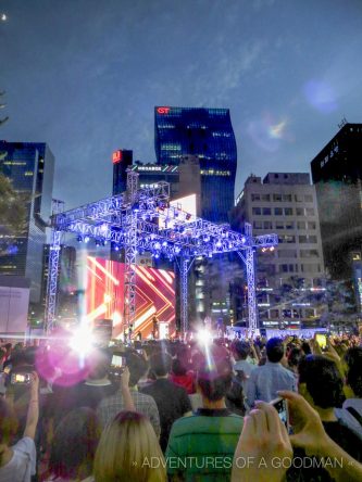 Yoo Jae Suk performs in Gangnam