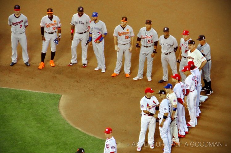 Introducing the NL Starting Lineup during the 2013 MLB All Star Game at Citi Field