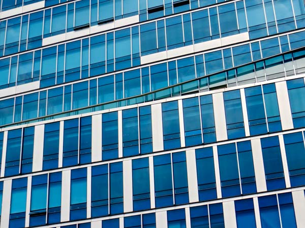Windows to the Seoul - an office building's windows in Myeongdong, Seoul, South Korea