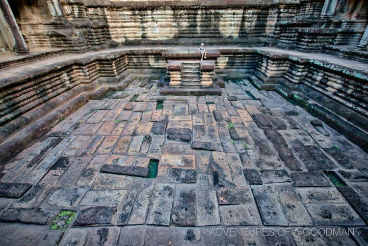 Depressed courtyards such as these can be found in all four corners of the second floor.