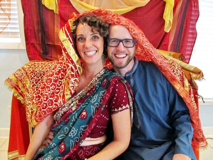 Carrie and Greg at an Indian wedding