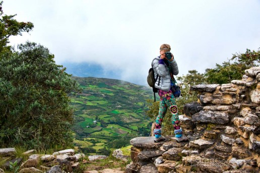 Goesha snaps a photo at Kuelap, Peru