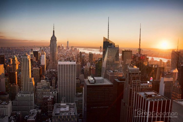 The Manhattan skyline from atop Rockefeller Center