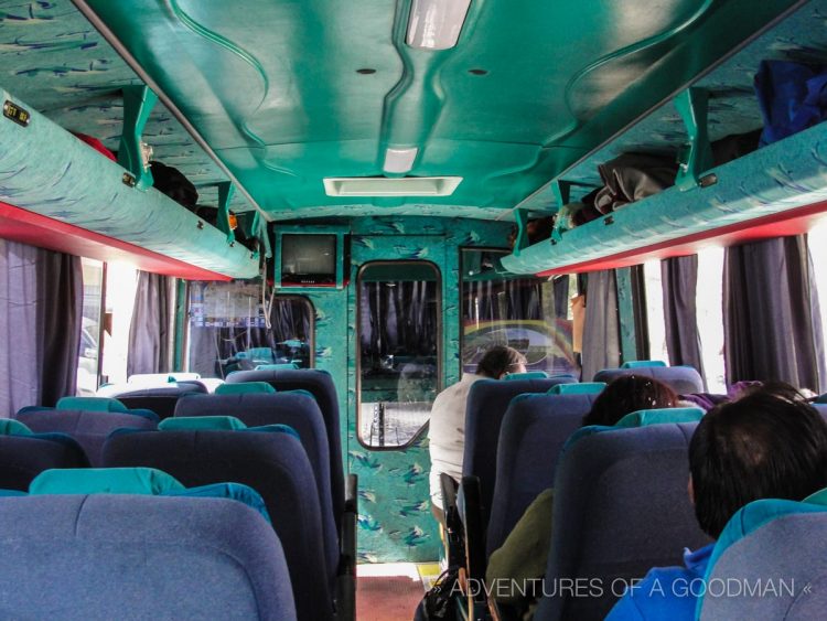 The inside of my local Bolivian bus: minutes before this story took place.