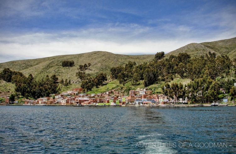 The view of Tiquina and Lake Titicaca from the back of the San Miguel.