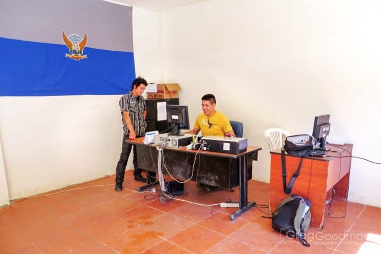 The migration officer used this computer to enter our information into the nationwide system. Yet, when we left a month later, the Ecuadorian government had no record of us.