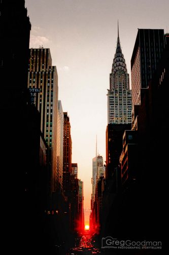 Manhattanhenge on 42nd Street.