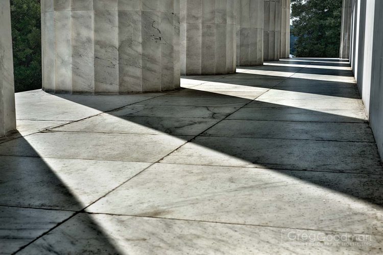 The exterior of the Memorial echoes a classic Greek temple; and features Yule marble from Colorado.