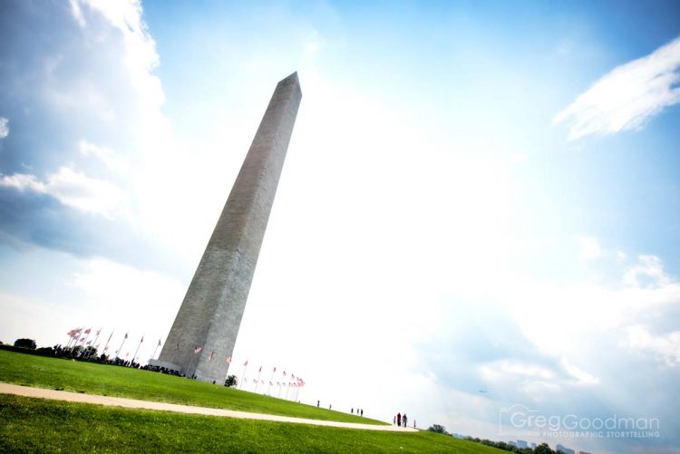 The Washington Monument has two distinct colors; due to a 23 year stop in construction. When the work restarted in 1877, the original materials were no longer available: hence the two colors of stone.