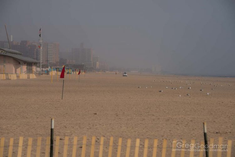 During the summertime, the Coney Island beach is covered in sunbathers, umbrellas and families