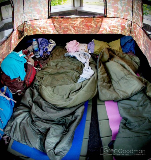 Inside our tent.