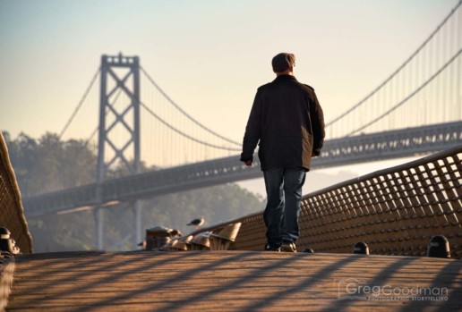 Ben Barbic goes for a walk on the Embarcadero in San Francisco