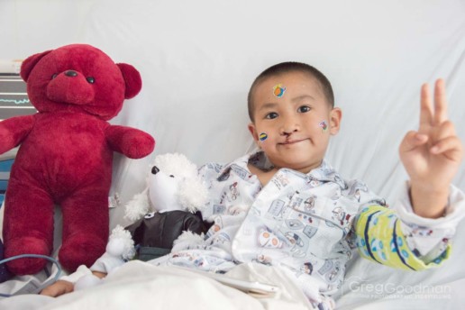Fun with stickers in the Alliance for Smiles recovery room