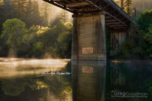 The Russian River flows through Monte Rio on its way to the Pacific Ocean