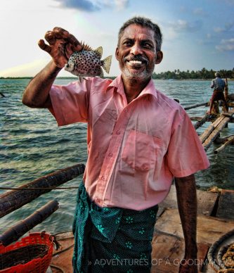 An Indian fisherman in Kerala, India