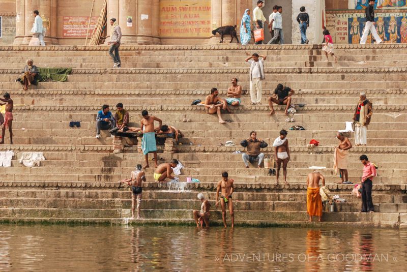 The bathing ghats of Varanasi, India