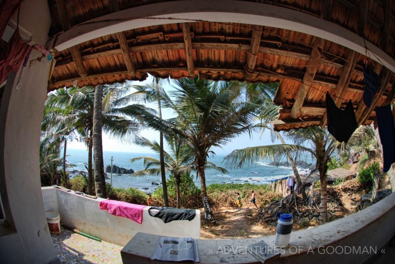 The view from our hotel room in Arambol