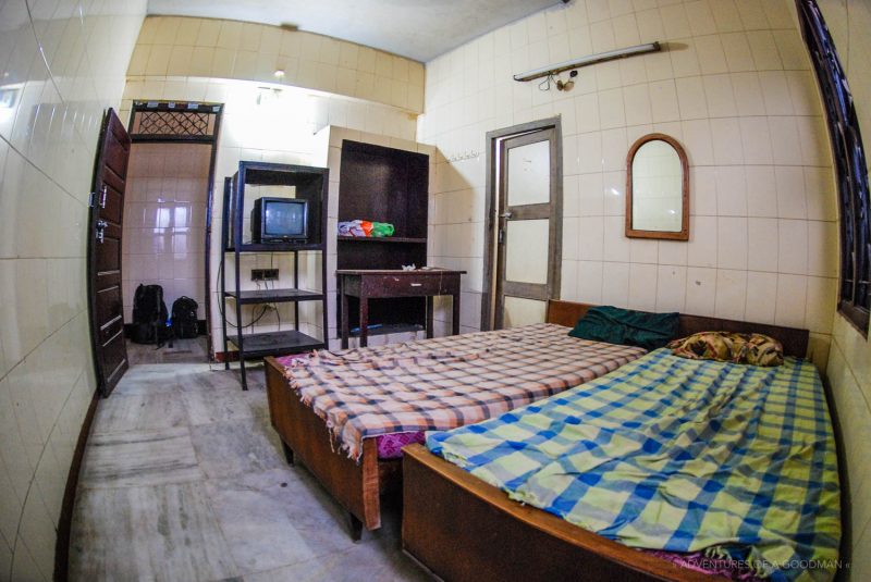 A guesthouse room in Chennai, India