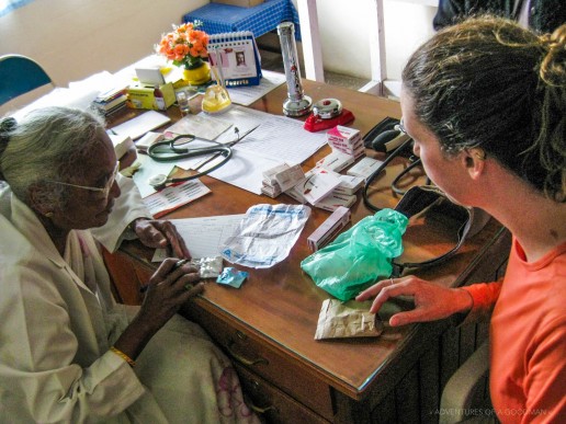Carrie gets treated in a doctor's office in India