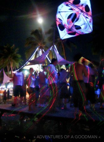 Dancing all night long at the full moon party in Thailand