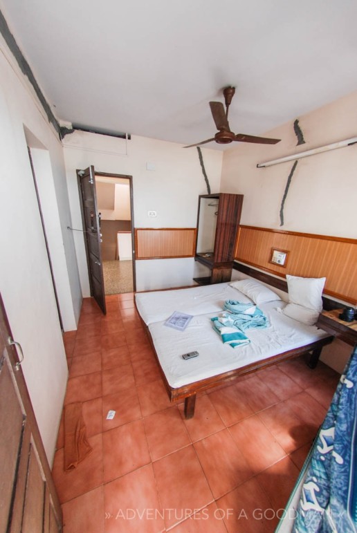 Room 408 at the Lakshmi Tourist Home in Kanyakumari, India
