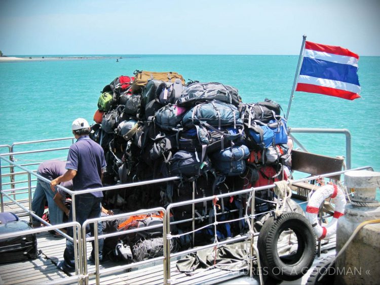 Backpacks on a boat - Ko Pha Ngan, Thailand - Full Moon Party