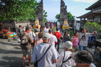 Tourists heading towards Tanah Lot in Bali, Indonesia