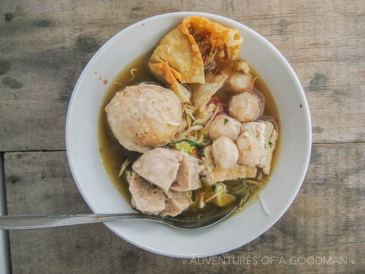 Bakso - chicken ball soup with noodles and sometimes other meats