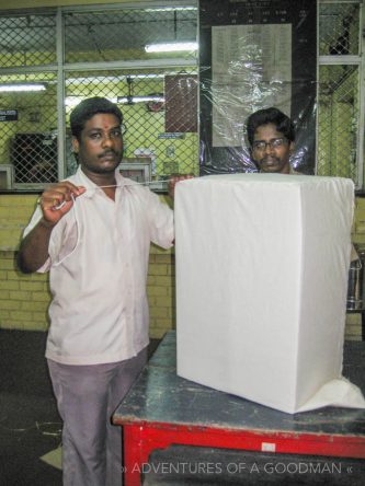 Sewing and sending a package in Chennai, India