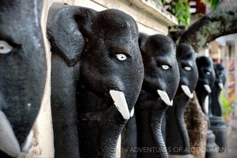 Elephant statues in downtown Kandy