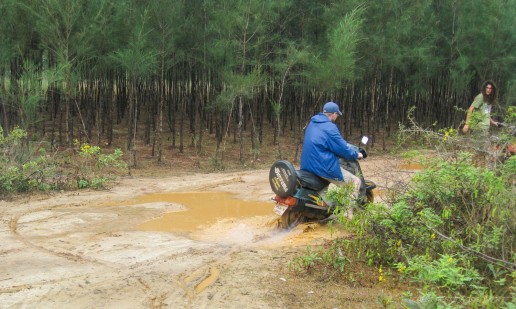 Motorbikes in the mud