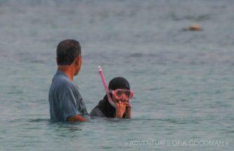 A muslim woman in the ocean
