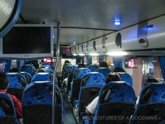 An overnight bus in Thailand