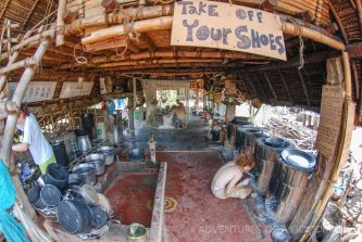 The kitchen at Sadhana Forest. At least 5 people made every meal