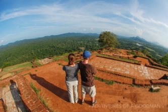 Carrie and I atop a hornet-free Sigiriya