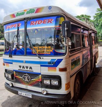 A Sri Lankan bus exterior
