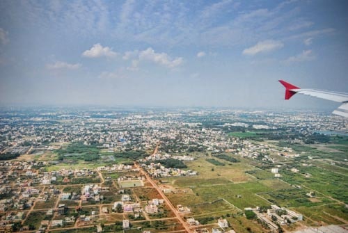 Tamil Nadu from an airplane