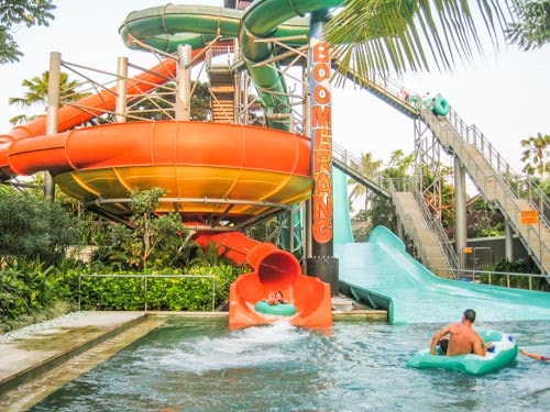 The Boomerang water slide at Waterbom, Bali, Indonesia