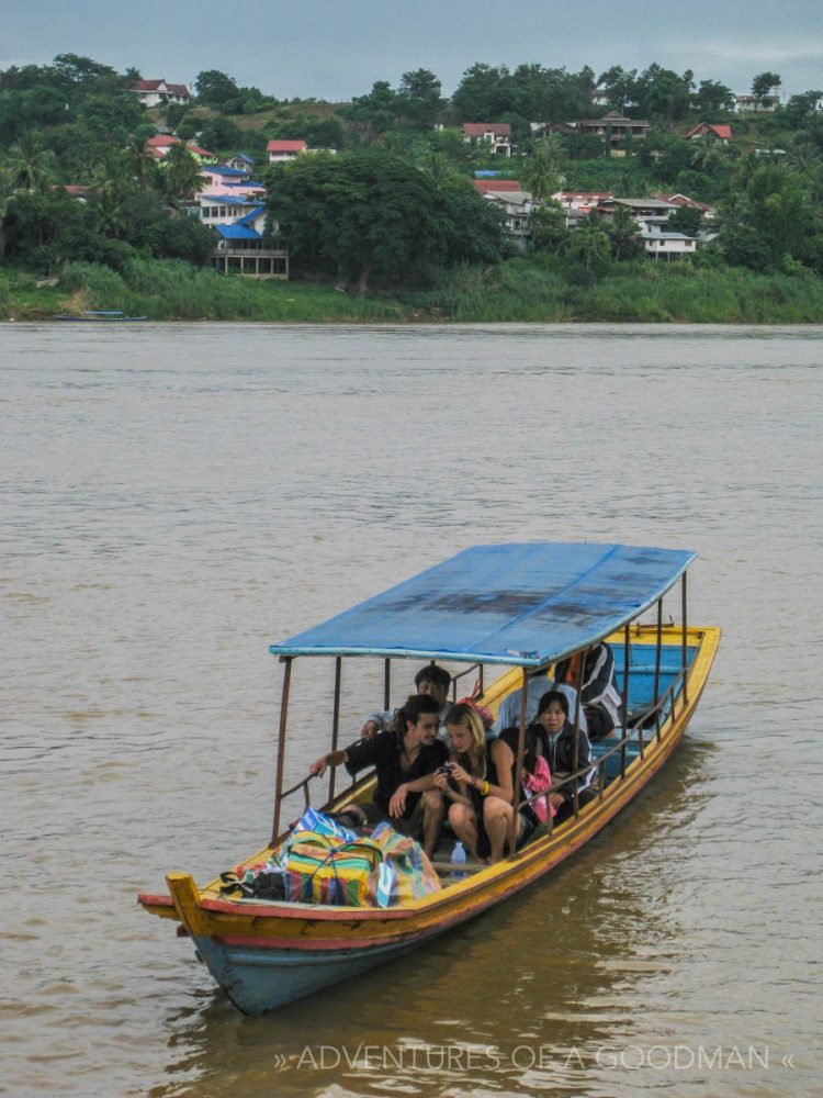 The boat between Chiang Kong, Thailand, and Houayxai, Laos